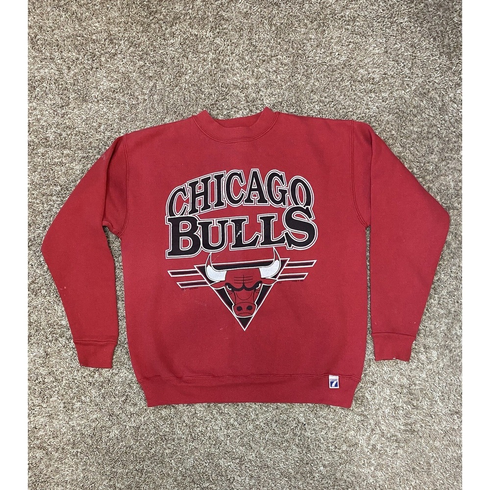 Vintage 1990‎ Chicago Bulls Logo 7 NBA Crewneck Sweatshirt Men's Size MEDIUM